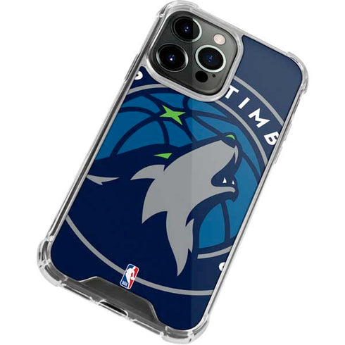 NBA Minnesota Timberwolves Large Logo iPhone 15 Pro Clear Case